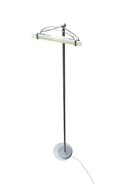 Postmoderne vloerlamp van metaal en Murano glas, jaren 1980