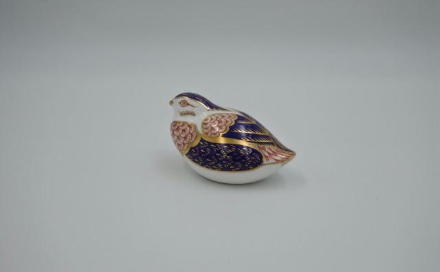 Royal Crown Derby presse-papier in de vorm van een kwartel.