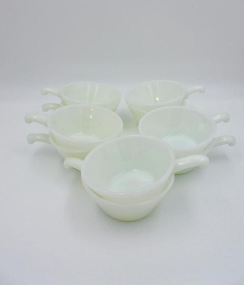 Lot de 10 bols blancs Fire King d'Anchor Hocking avec anse