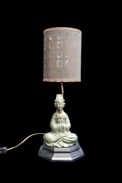 Lampe Bouddha - Bronze patin&eacute; - Italien
