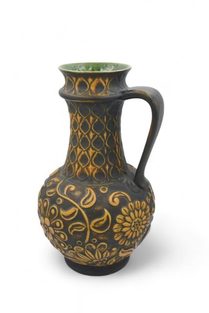 Grand vase en c&eacute;ramique avec anse Allemagne de l'Ouest - Bay Keramik